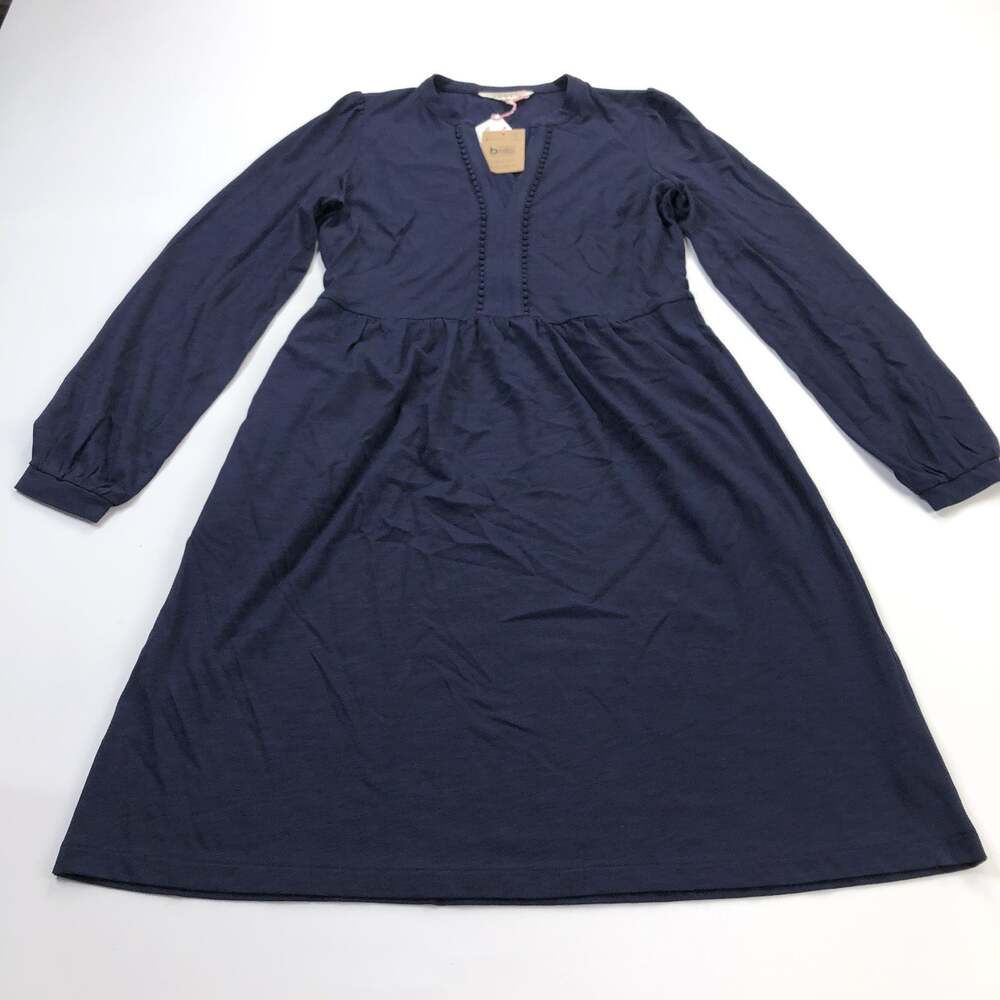 Boden Naomi Relaxed Jersey Dress NEW 8 Mini Above Knee Dress Blue D1053
